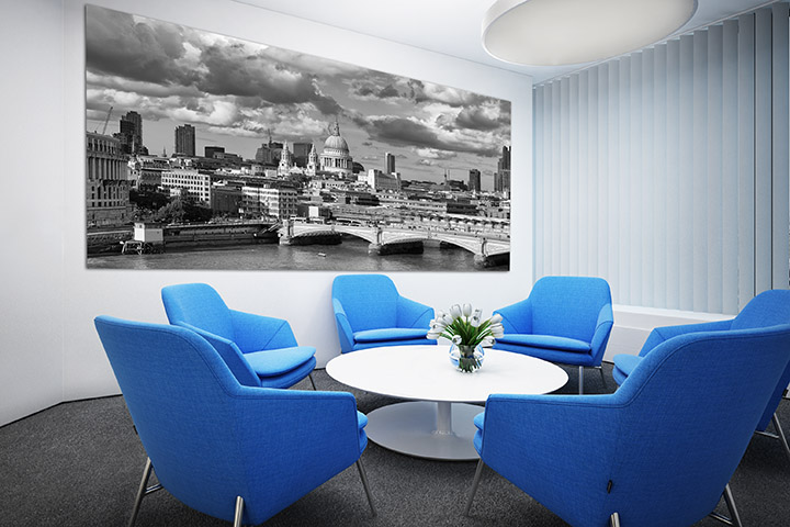 Giant panoramas of London in conference room