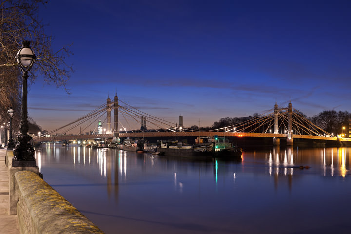 London's lost views -  of Albert Bridge at Dawn