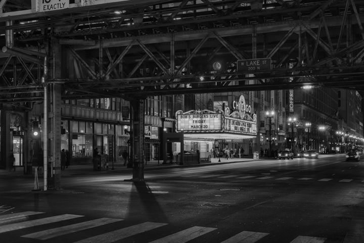 Photograph of Chicago Theatre and Loop