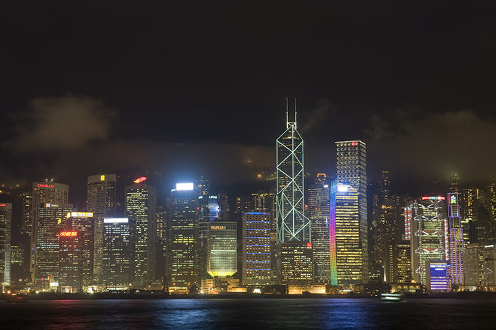 Hong Kong Skyline skyscrapers at night