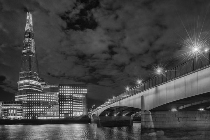 London Bridge and the Shard of London at night