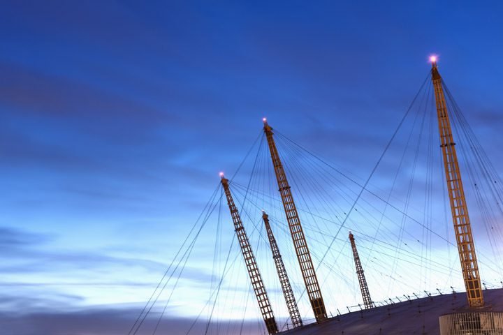 Millennium Dome Detail  against a bright blue sky