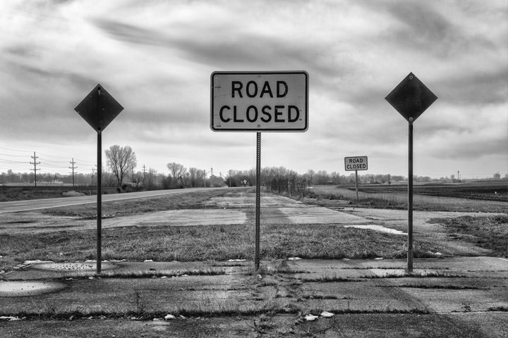 Photograph of Road Closed Route 66