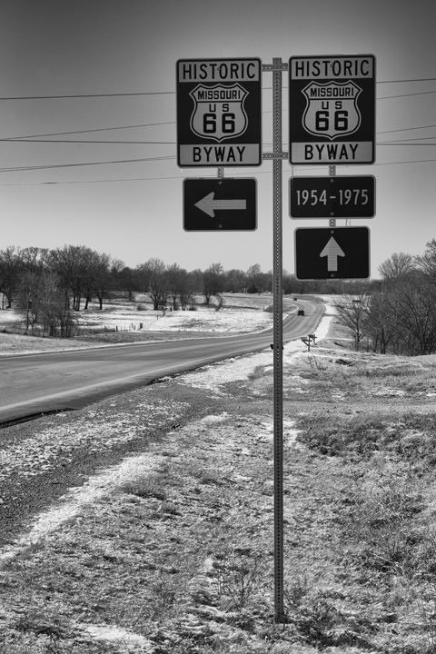 Road Signs Route 66 Paris Springs Paris Springs - Missouri