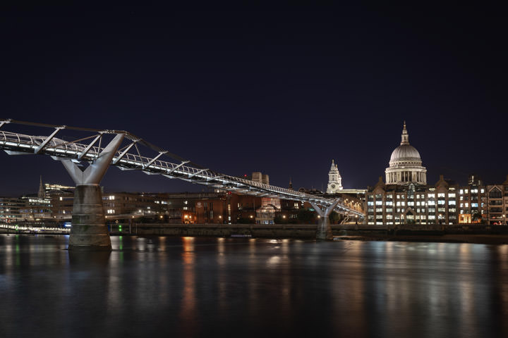 Photograph of St Pauls Cathedral and Millennium Bridge 2