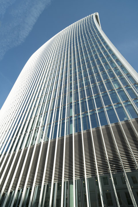 Walkie Talkie Building at 20 Fenchurch Street photographed from below.